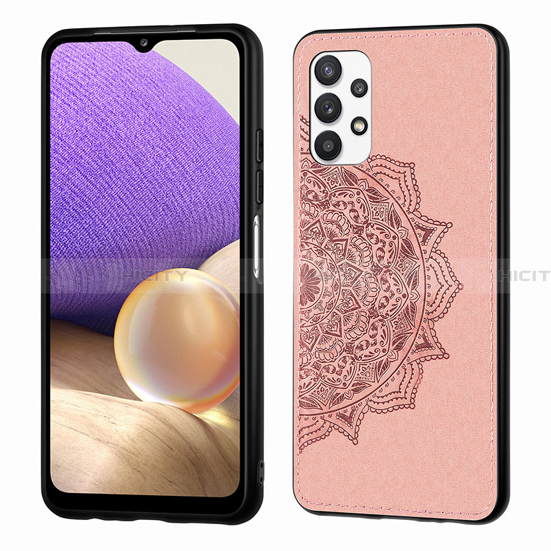 Custodia Silicone Ultra Sottile Morbida Cover con Magnetico S03D per Samsung Galaxy A32 4G Oro Rosa