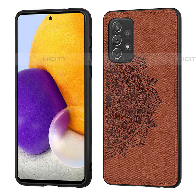 Custodia Silicone Ultra Sottile Morbida Cover con Magnetico S03D per Samsung Galaxy A52 4G Marrone