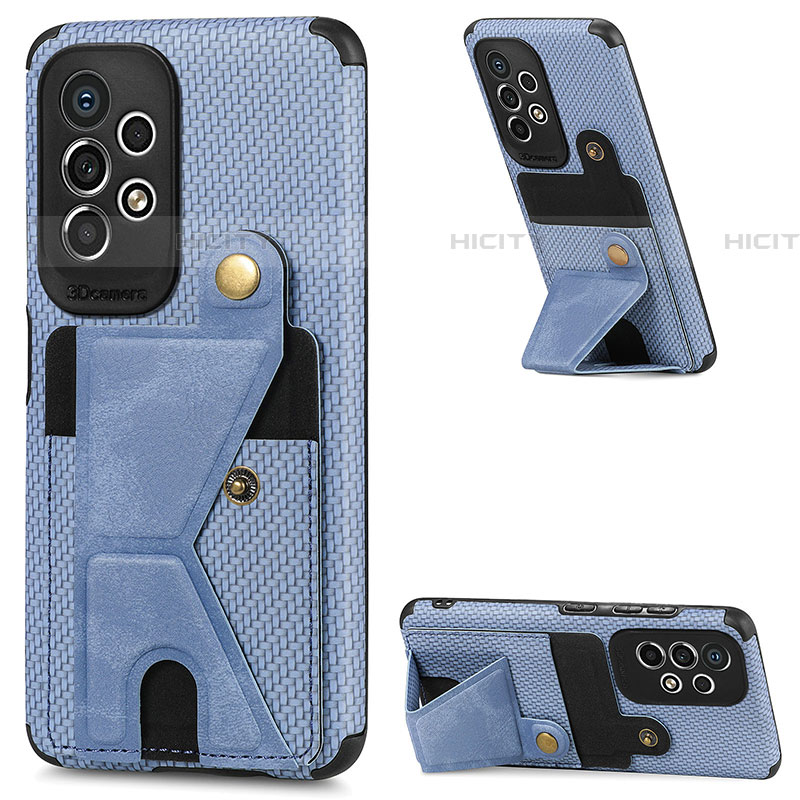 Custodia Silicone Ultra Sottile Morbida Cover con Magnetico S03D per Samsung Galaxy A53 5G Blu