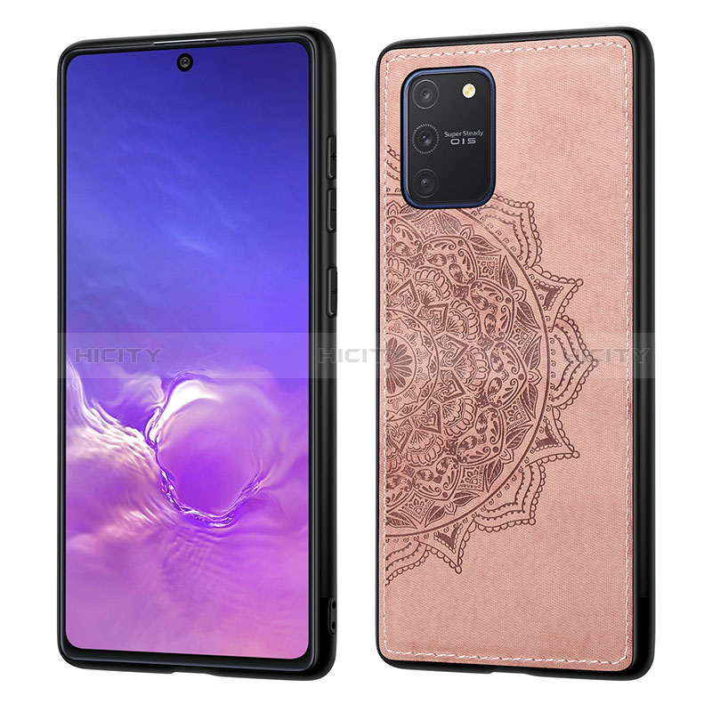 Custodia Silicone Ultra Sottile Morbida Cover con Magnetico S03D per Samsung Galaxy A91 Oro Rosa