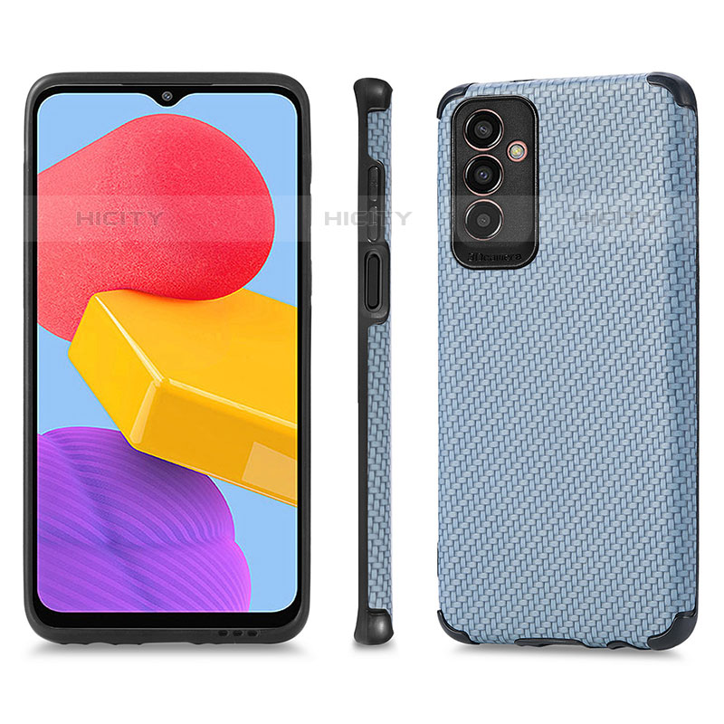 Custodia Silicone Ultra Sottile Morbida Cover con Magnetico S03D per Samsung Galaxy M13 5G Blu