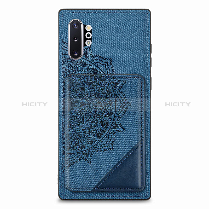 Custodia Silicone Ultra Sottile Morbida Cover con Magnetico S03D per Samsung Galaxy Note 10 Plus 5G Blu