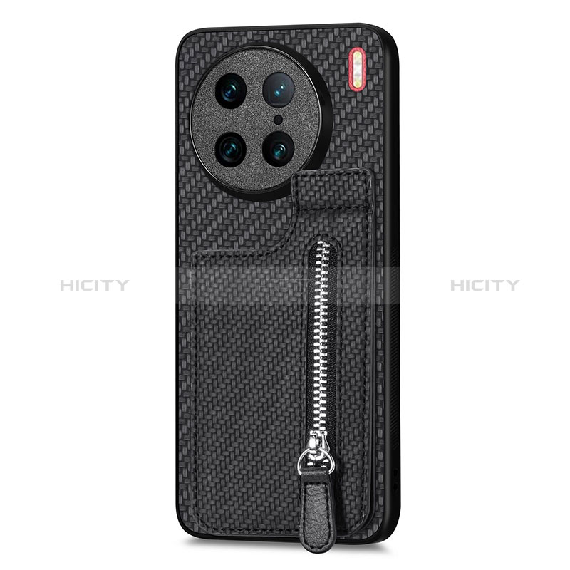 Custodia Silicone Ultra Sottile Morbida Cover con Magnetico S03D per Vivo X90 Pro 5G Nero