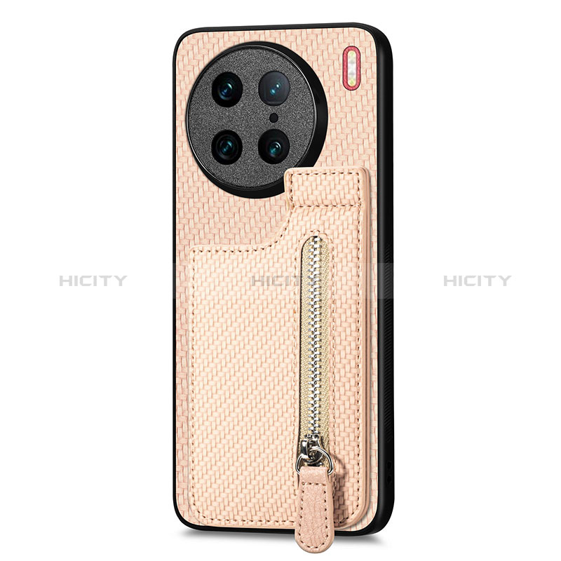 Custodia Silicone Ultra Sottile Morbida Cover con Magnetico S03D per Vivo X90 Pro 5G Oro