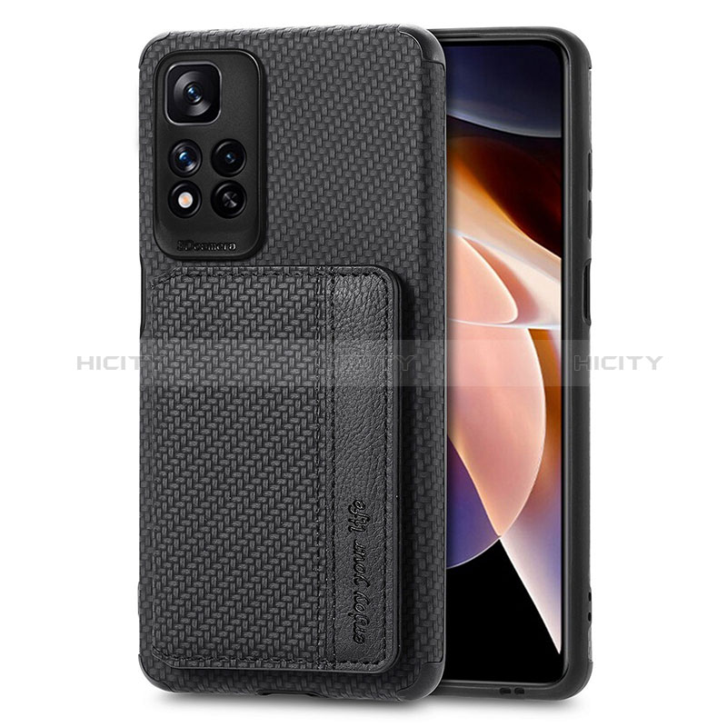 Custodia Silicone Ultra Sottile Morbida Cover con Magnetico S03D per Xiaomi Mi 11i 5G (2022) Nero