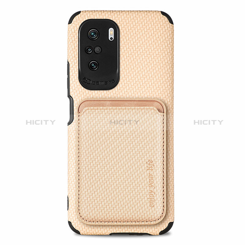 Custodia Silicone Ultra Sottile Morbida Cover con Magnetico S03D per Xiaomi Poco F3 5G Oro