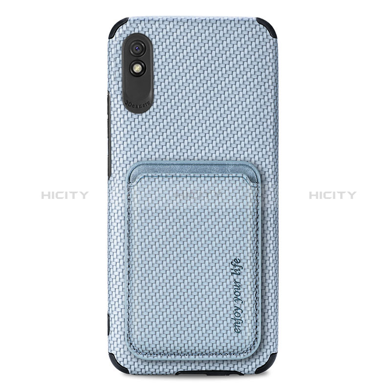 Custodia Silicone Ultra Sottile Morbida Cover con Magnetico S03D per Xiaomi Redmi 9A Blu