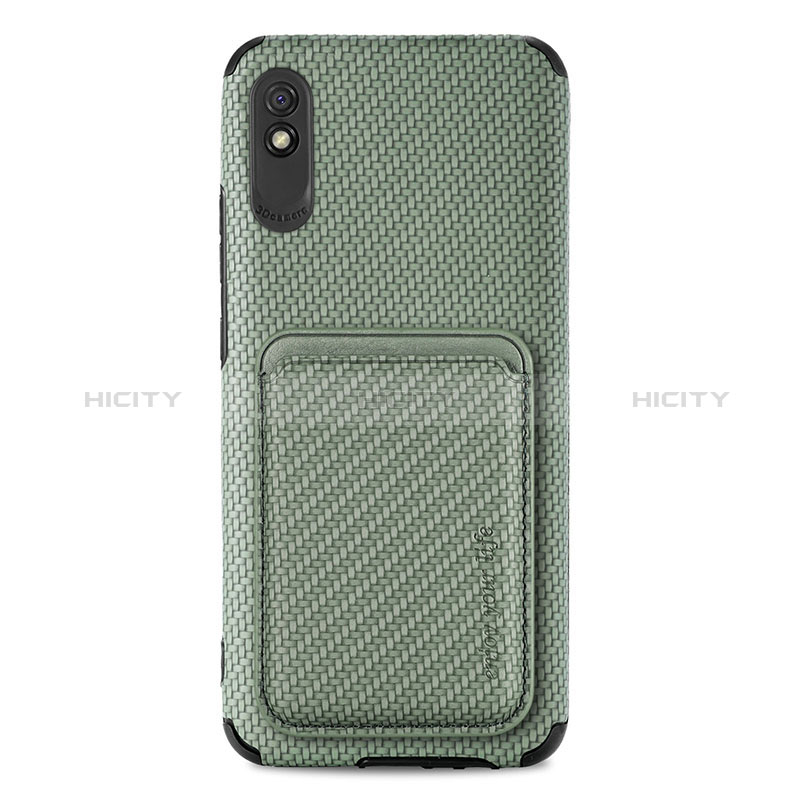 Custodia Silicone Ultra Sottile Morbida Cover con Magnetico S03D per Xiaomi Redmi 9A Verde