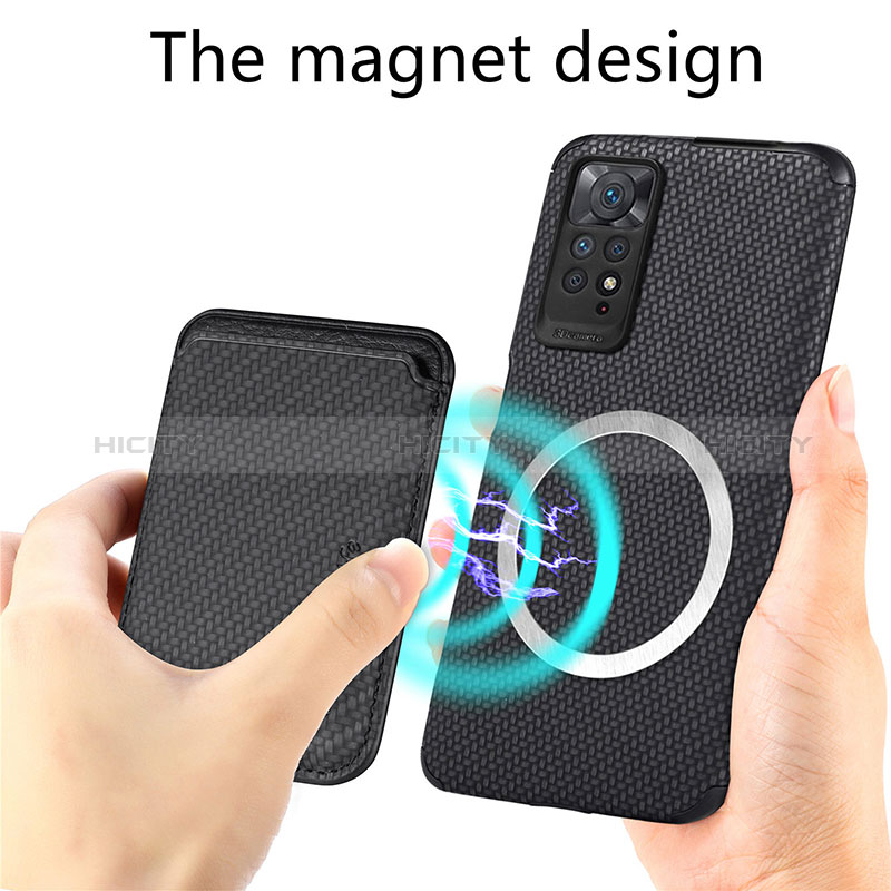 Custodia Silicone Ultra Sottile Morbida Cover con Magnetico S03D per Xiaomi Redmi Note 11 Pro 4G