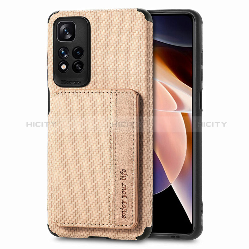 Custodia Silicone Ultra Sottile Morbida Cover con Magnetico S03D per Xiaomi Redmi Note 11 Pro+ Plus 5G Oro