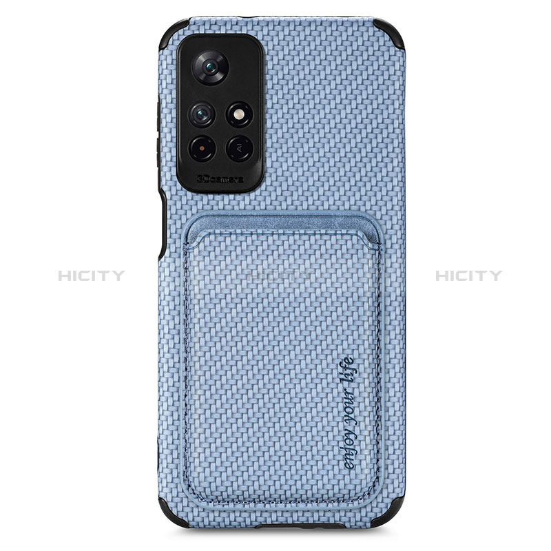 Custodia Silicone Ultra Sottile Morbida Cover con Magnetico S03D per Xiaomi Redmi Note 11T 5G Blu