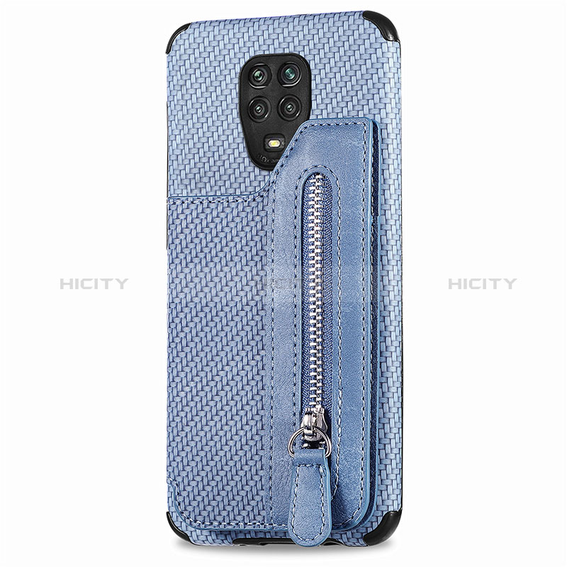 Custodia Silicone Ultra Sottile Morbida Cover con Magnetico S03D per Xiaomi Redmi Note 9 Pro Blu