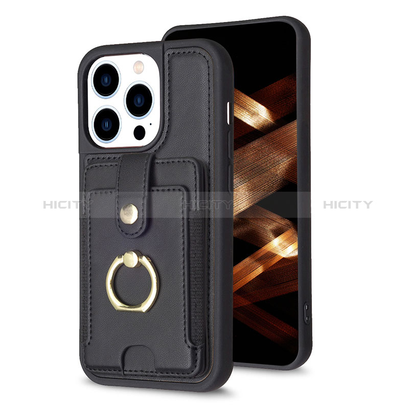 Custodia Silicone Ultra Sottile Morbida Cover con Magnetico S04D per Apple iPhone 13 Pro Nero