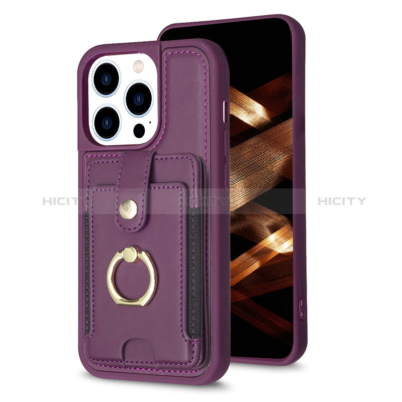 Custodia Silicone Ultra Sottile Morbida Cover con Magnetico S04D per Apple iPhone 14 Pro Viola