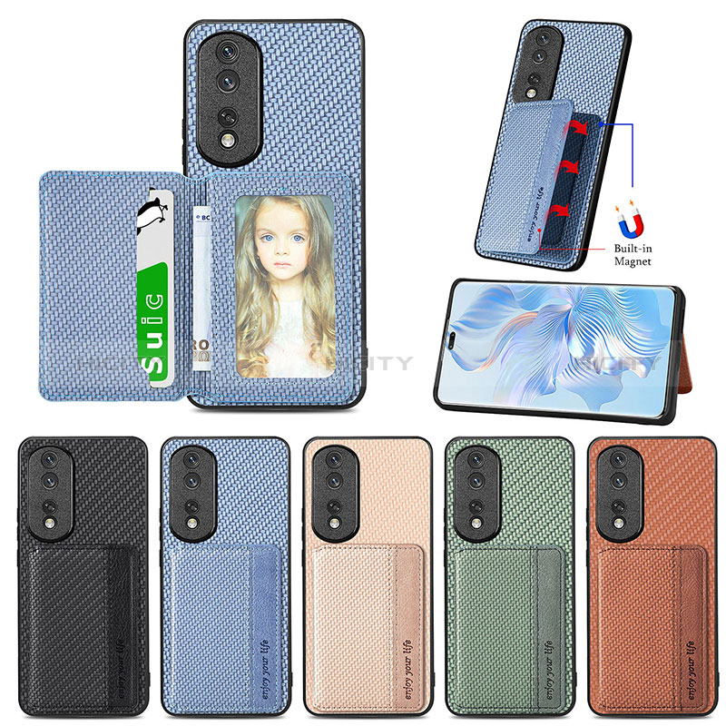 Custodia Silicone Ultra Sottile Morbida Cover con Magnetico S04D per Huawei Honor 80 Pro 5G