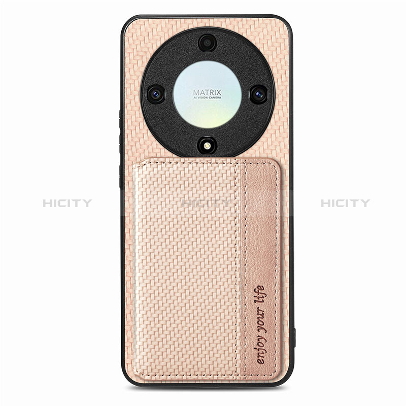 Custodia Silicone Ultra Sottile Morbida Cover con Magnetico S04D per Huawei Honor Magic5 Lite 5G Oro