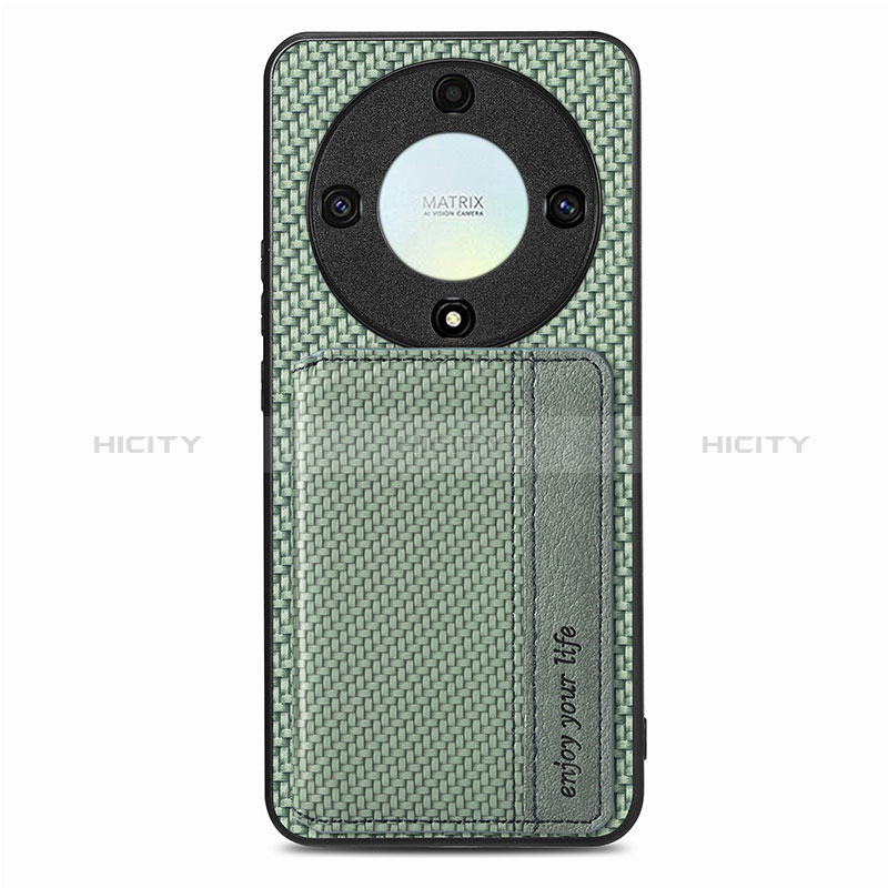 Custodia Silicone Ultra Sottile Morbida Cover con Magnetico S04D per Huawei Honor X9a 5G Verde