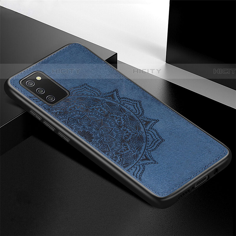 Custodia Silicone Ultra Sottile Morbida Cover con Magnetico S04D per Samsung Galaxy A03s Blu