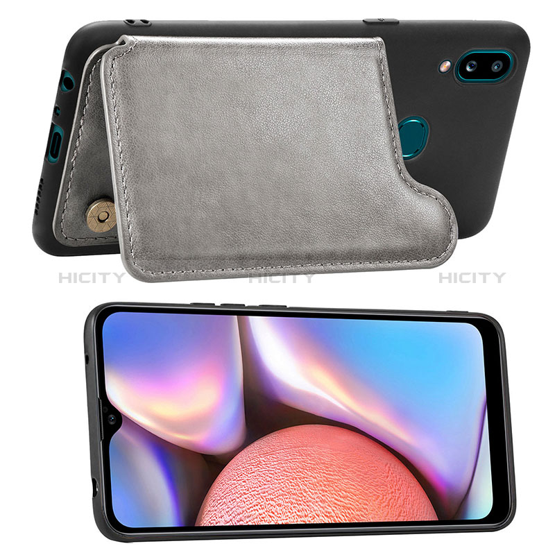 Custodia Silicone Ultra Sottile Morbida Cover con Magnetico S04D per Samsung Galaxy A10s Grigio