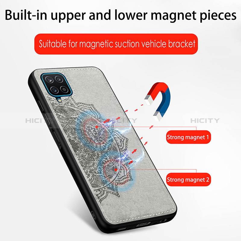 Custodia Silicone Ultra Sottile Morbida Cover con Magnetico S04D per Samsung Galaxy A12 5G