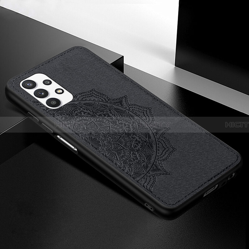 Custodia Silicone Ultra Sottile Morbida Cover con Magnetico S04D per Samsung Galaxy A32 4G Nero