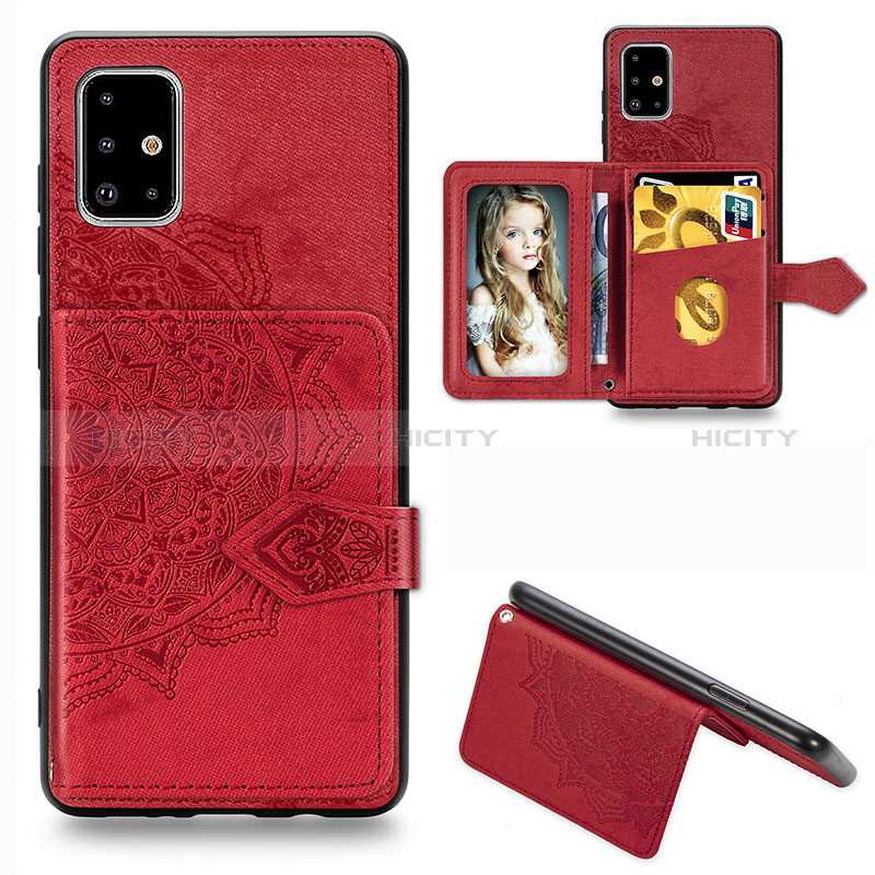 Custodia Silicone Ultra Sottile Morbida Cover con Magnetico S04D per Samsung Galaxy A51 5G Rosso