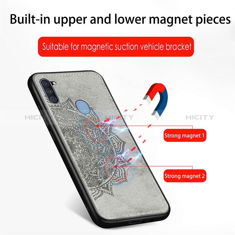 Custodia Silicone Ultra Sottile Morbida Cover con Magnetico S04D per Samsung Galaxy M11