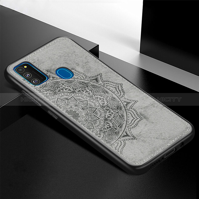 Custodia Silicone Ultra Sottile Morbida Cover con Magnetico S04D per Samsung Galaxy M21 Grigio