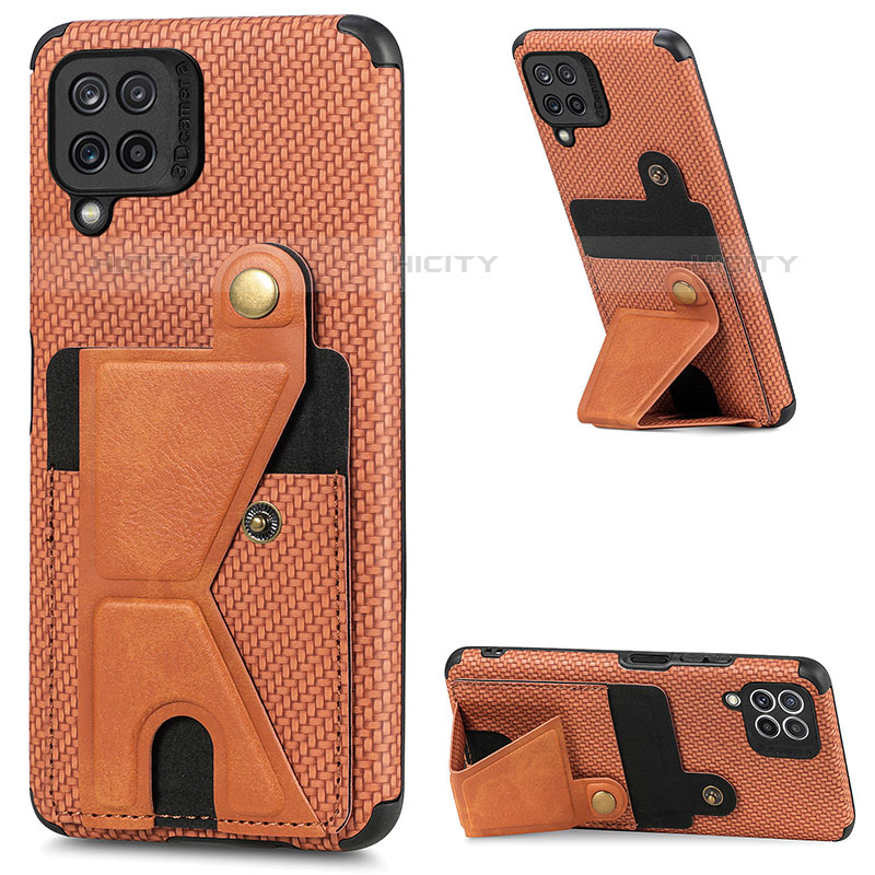 Custodia Silicone Ultra Sottile Morbida Cover con Magnetico S04D per Samsung Galaxy M32 4G Marrone