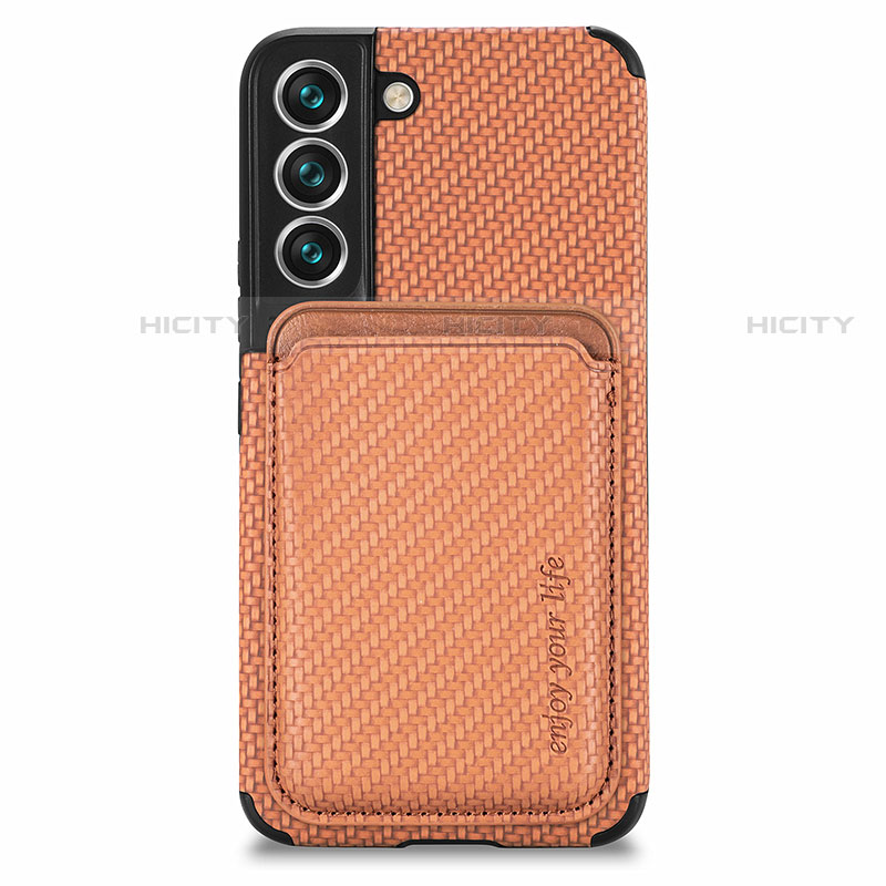 Custodia Silicone Ultra Sottile Morbida Cover con Magnetico S04D per Samsung Galaxy S21 FE 5G Marrone