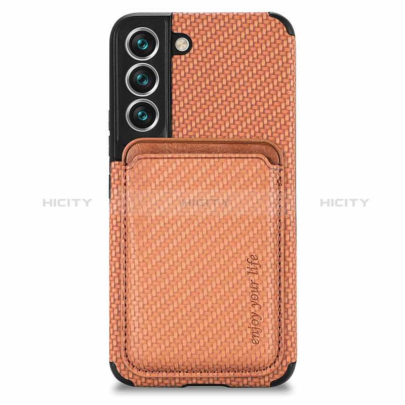 Custodia Silicone Ultra Sottile Morbida Cover con Magnetico S04D per Samsung Galaxy S24 5G Marrone