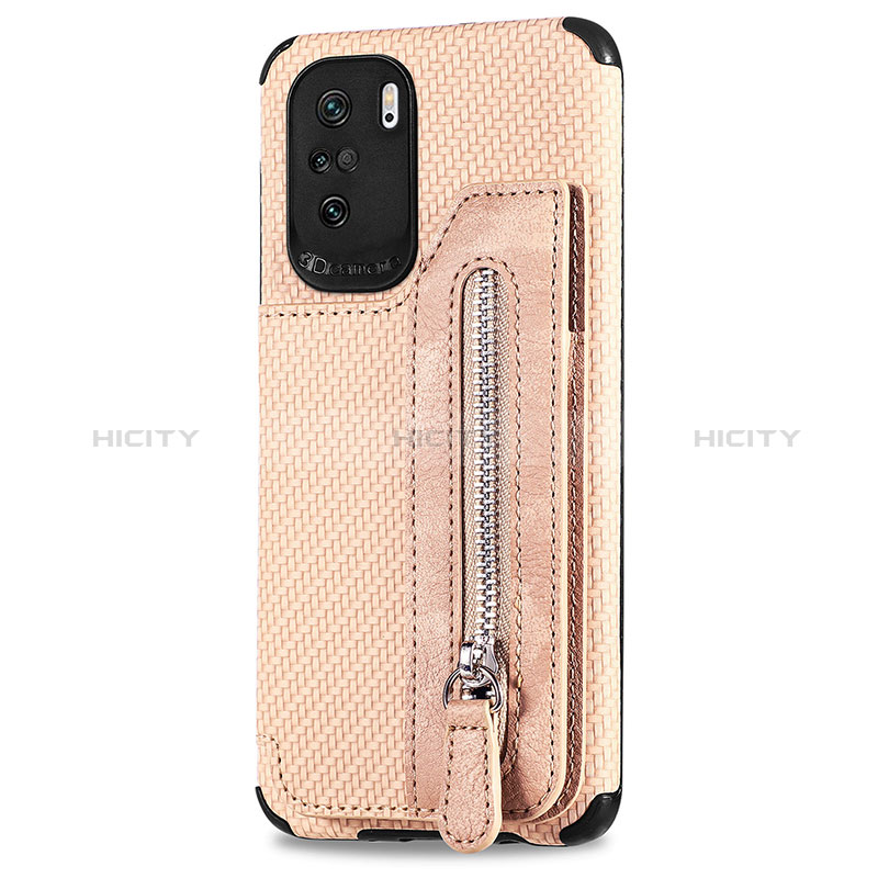 Custodia Silicone Ultra Sottile Morbida Cover con Magnetico S04D per Xiaomi Poco F3 5G Oro