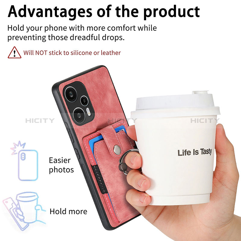 Custodia Silicone Ultra Sottile Morbida Cover con Magnetico S04D per Xiaomi Poco F5 5G