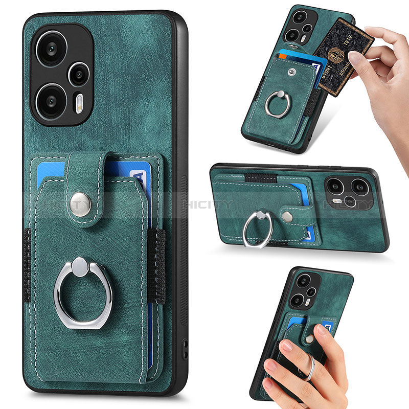 Custodia Silicone Ultra Sottile Morbida Cover con Magnetico S04D per Xiaomi Poco F5 5G Verde