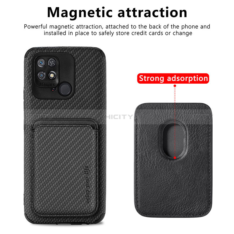 Custodia Silicone Ultra Sottile Morbida Cover con Magnetico S04D per Xiaomi Redmi 10 India