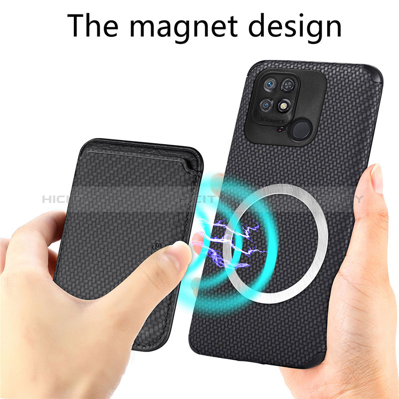 Custodia Silicone Ultra Sottile Morbida Cover con Magnetico S04D per Xiaomi Redmi 10 Power