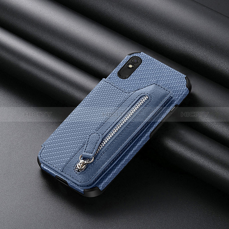 Custodia Silicone Ultra Sottile Morbida Cover con Magnetico S04D per Xiaomi Redmi 9A Blu