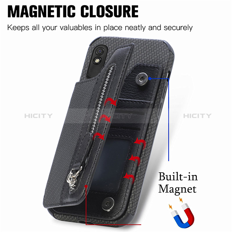 Custodia Silicone Ultra Sottile Morbida Cover con Magnetico S04D per Xiaomi Redmi 9AT