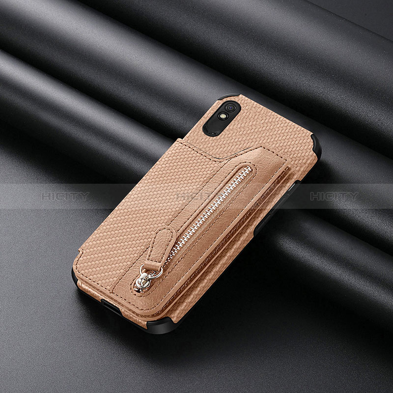 Custodia Silicone Ultra Sottile Morbida Cover con Magnetico S04D per Xiaomi Redmi 9AT Oro