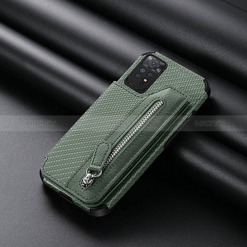Custodia Silicone Ultra Sottile Morbida Cover con Magnetico S04D per Xiaomi Redmi Note 11 Pro 4G Verde