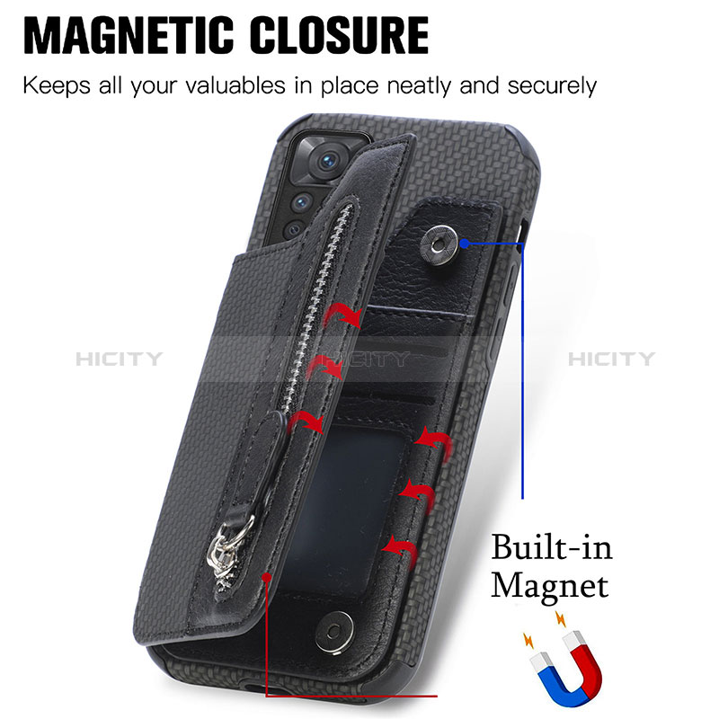 Custodia Silicone Ultra Sottile Morbida Cover con Magnetico S04D per Xiaomi Redmi Note 11 Pro 5G