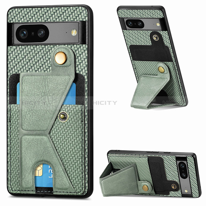 Custodia Silicone Ultra Sottile Morbida Cover con Magnetico S05D per Google Pixel 7a 5G Verde