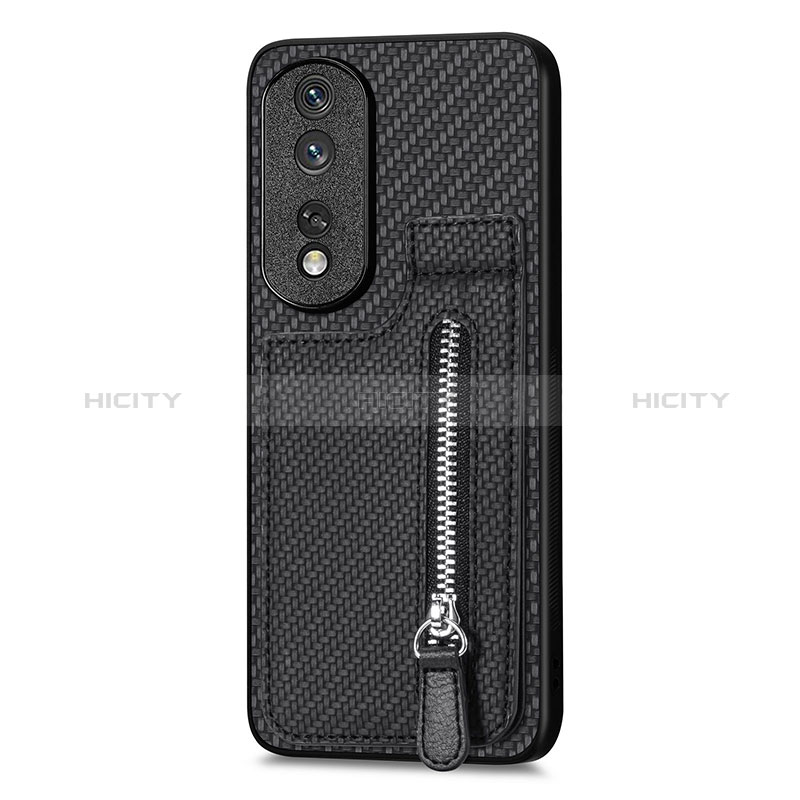 Custodia Silicone Ultra Sottile Morbida Cover con Magnetico S05D per Huawei Honor 80 Pro 5G Nero