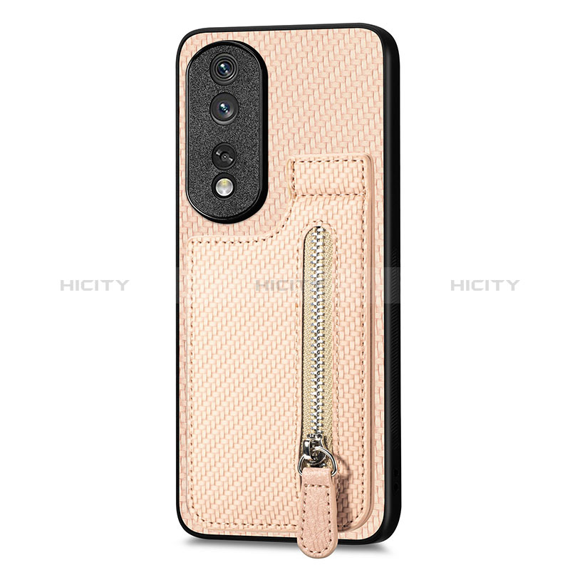 Custodia Silicone Ultra Sottile Morbida Cover con Magnetico S05D per Huawei Honor 80 Pro 5G Oro