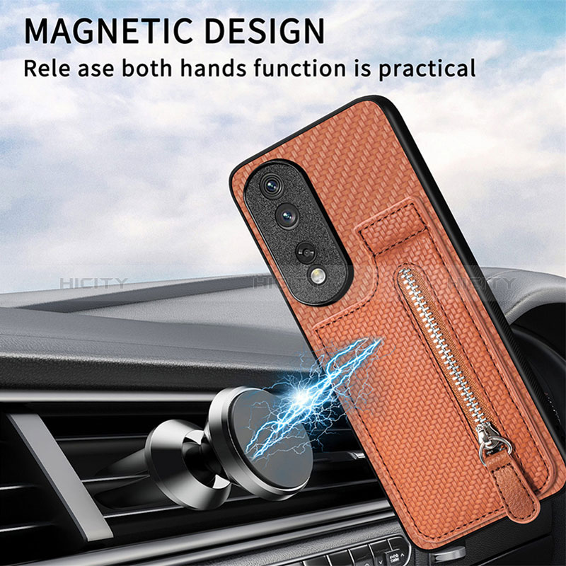 Custodia Silicone Ultra Sottile Morbida Cover con Magnetico S05D per Huawei Honor 80 Pro Flat 5G