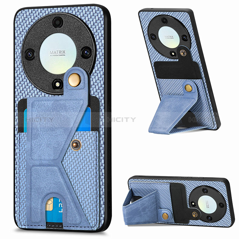 Custodia Silicone Ultra Sottile Morbida Cover con Magnetico S05D per Huawei Honor Magic5 Lite 5G Blu