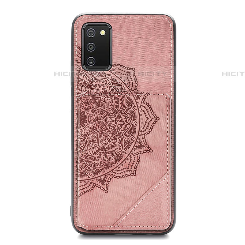 Custodia Silicone Ultra Sottile Morbida Cover con Magnetico S05D per Samsung Galaxy A03s Oro Rosa