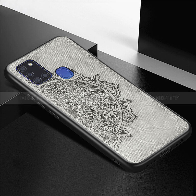Custodia Silicone Ultra Sottile Morbida Cover con Magnetico S05D per Samsung Galaxy A21s Grigio