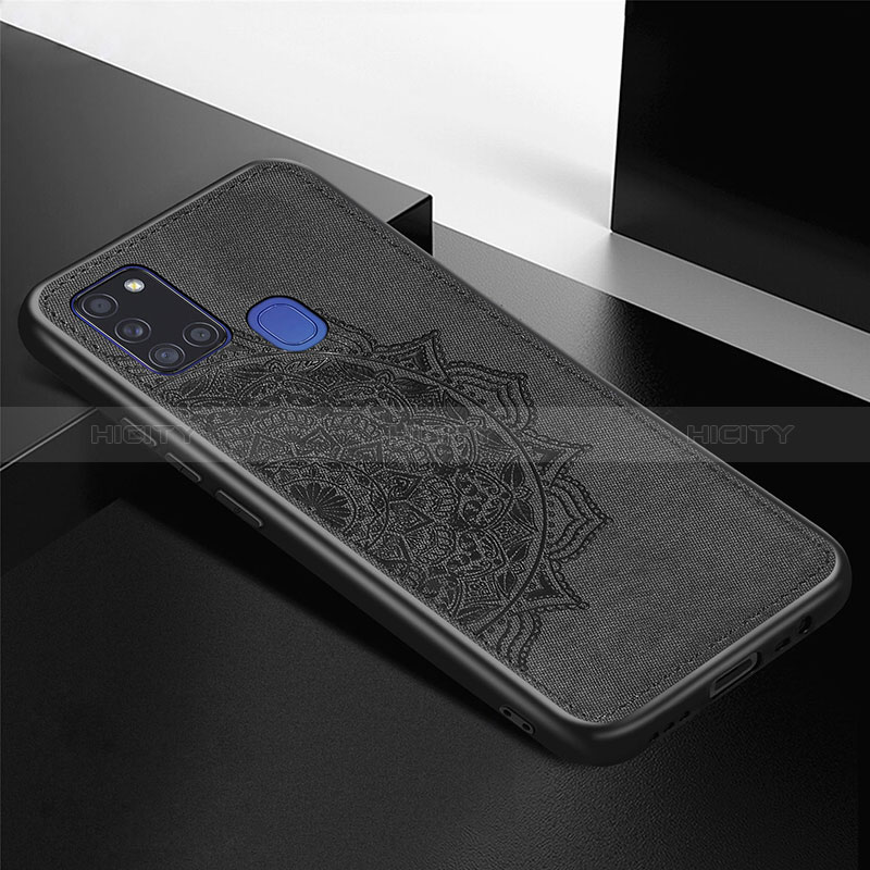 Custodia Silicone Ultra Sottile Morbida Cover con Magnetico S05D per Samsung Galaxy A21s Nero