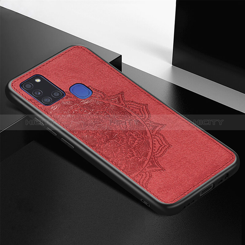 Custodia Silicone Ultra Sottile Morbida Cover con Magnetico S05D per Samsung Galaxy A21s Rosso